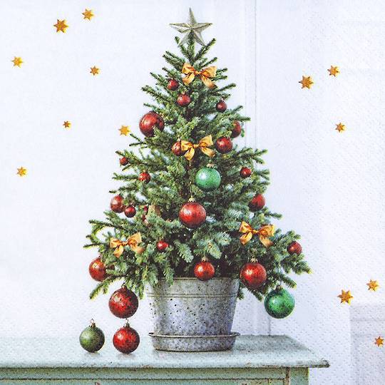 Paper Napkins 33cm, Potted Cute Xmas Tree *ETA Nov